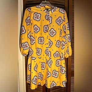 SHEIN. 3X Yellow shift dress. Nice silky feel spring dress. NWOT
